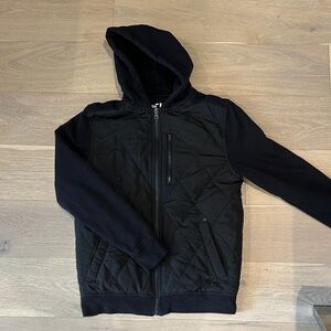 Helix Quilted Black Hooded Jacket